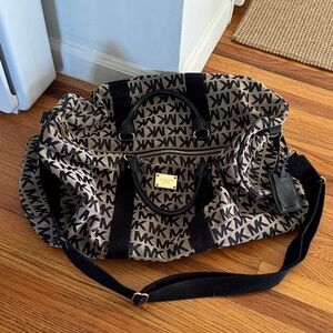 Michael Kors Black and Tan Monogram Bag